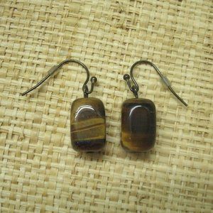 Handmade Tiger Eye Nugget Earrings